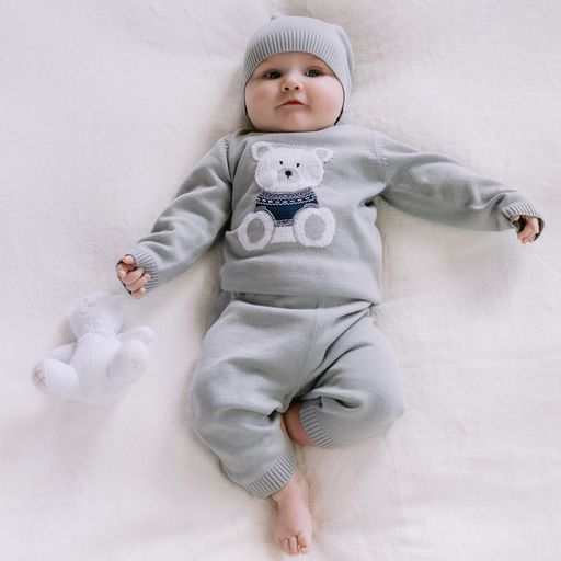 Emile et Rose Enzo Baby Boy Grey Knitted Set