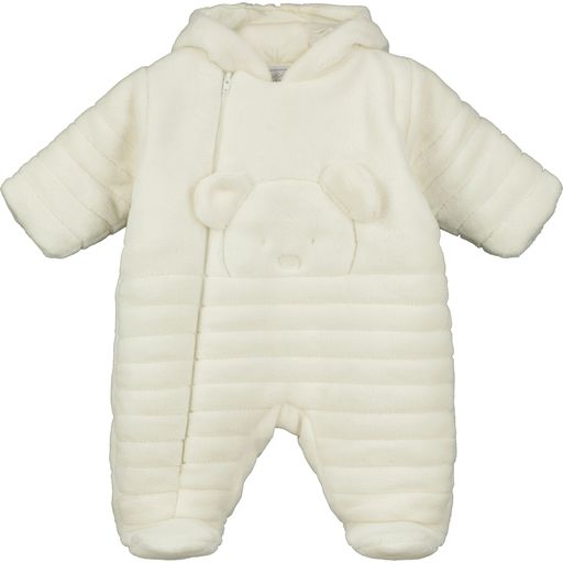 Emile et Rose Everley Ivory Velour Baby Pramsuit