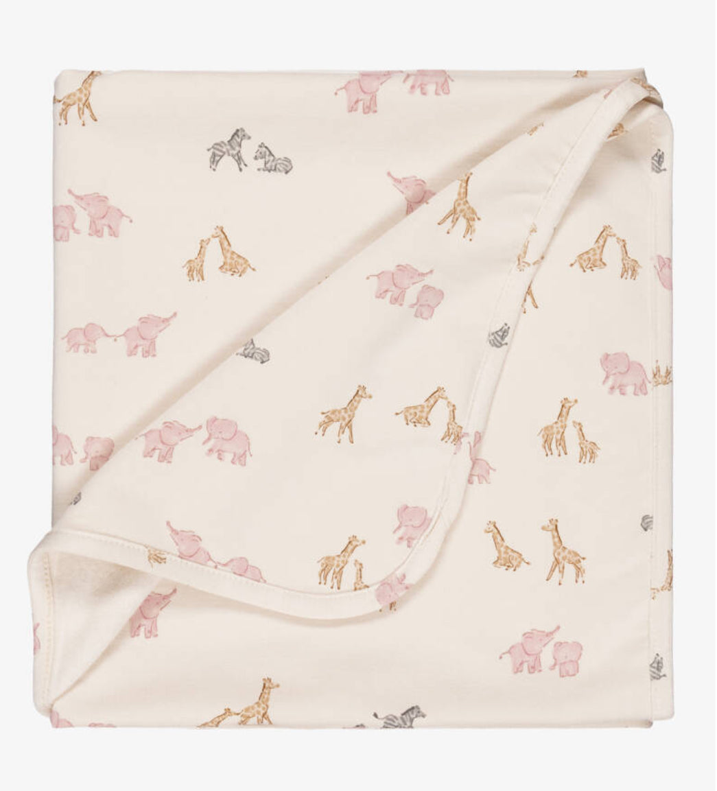 Mayoral Baby Pink Safari Print Jersey Blanket