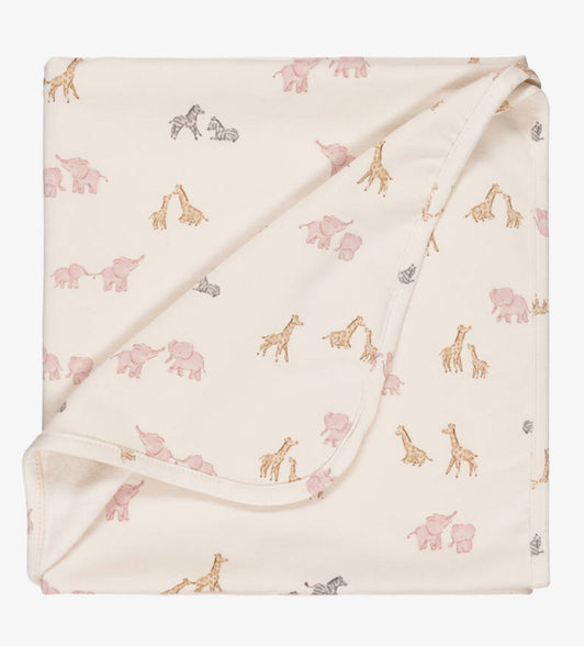 Mayoral Baby Pink Safari Print Jersey Blanket