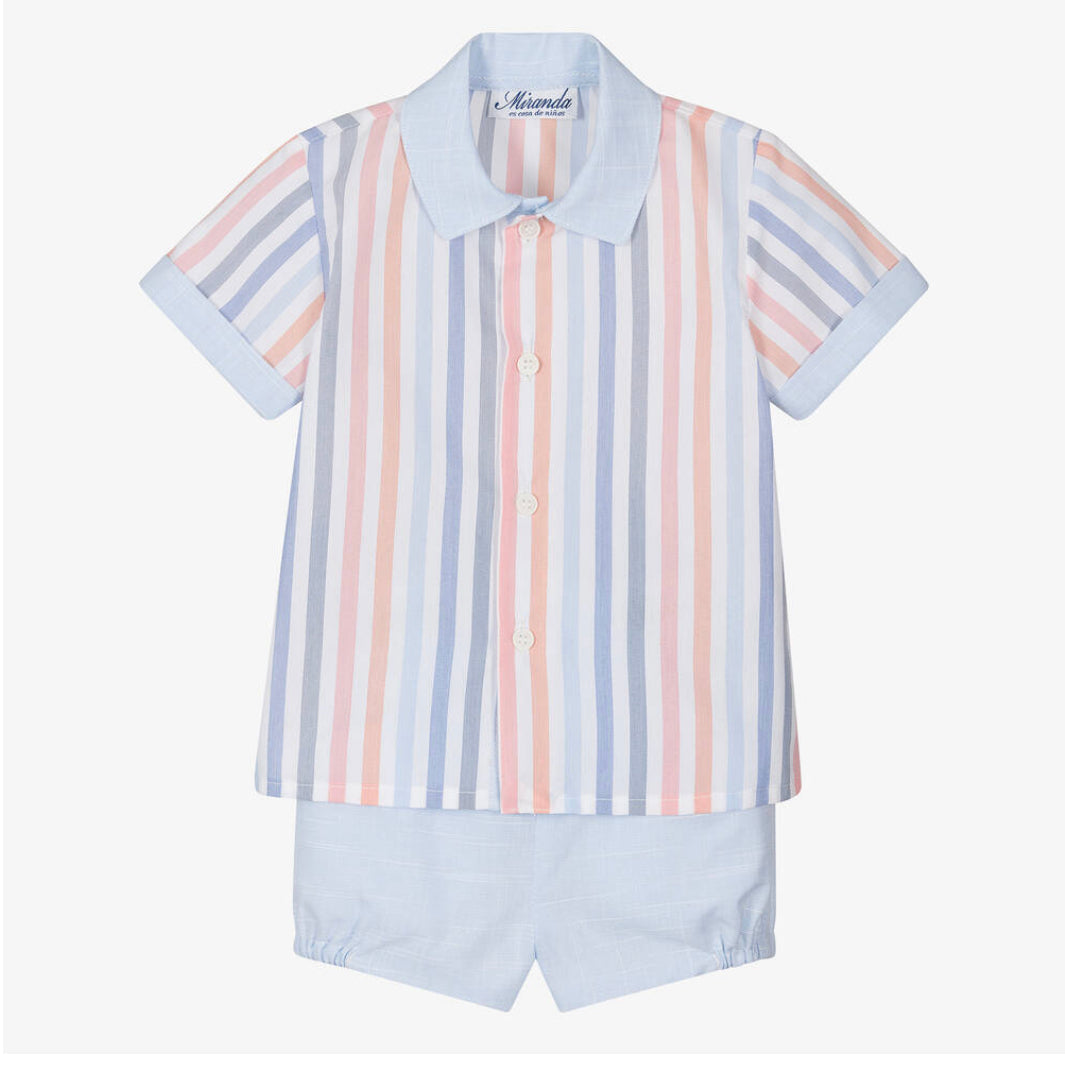 Miranda Boys Blue Stripe Shorts Set