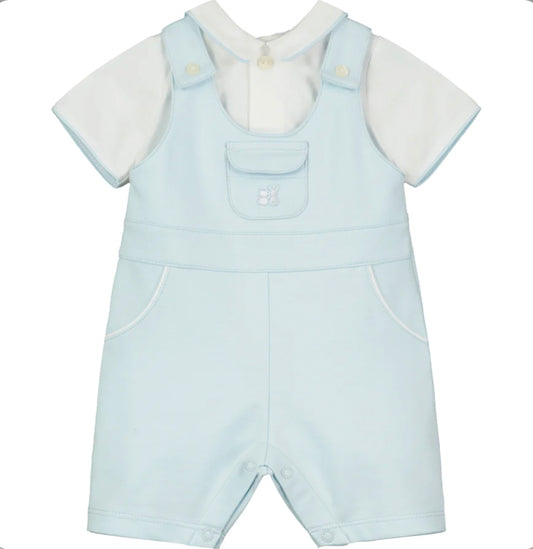 Emile et Rose Fabio Baby Boy Blue Cotton Dungaree Romper