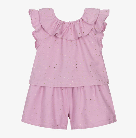 Mayoral Girls Pink Cotton Shorts Set