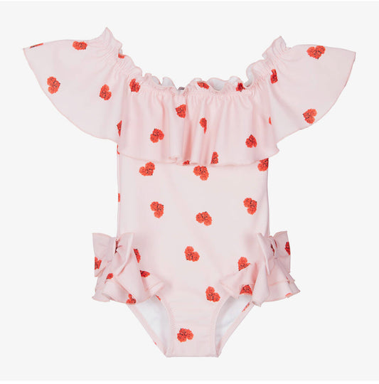 Phi Clothing Girls Pink Heart Swimsuit
