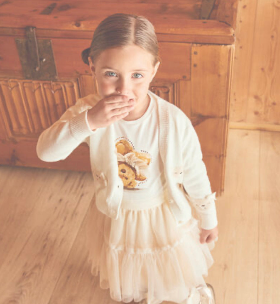 Sarabanda Girls Cream & Ivory Tutu Skirt Set