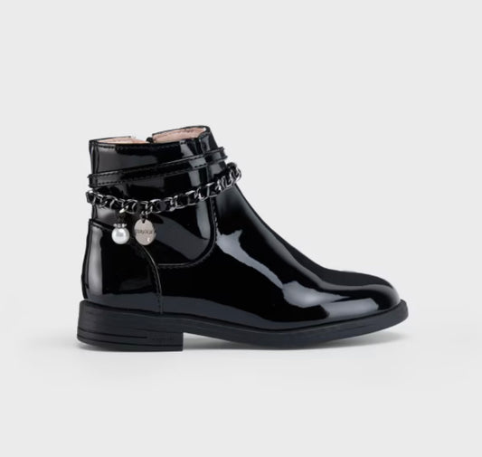 Mayoral Girls Black Patent Boot