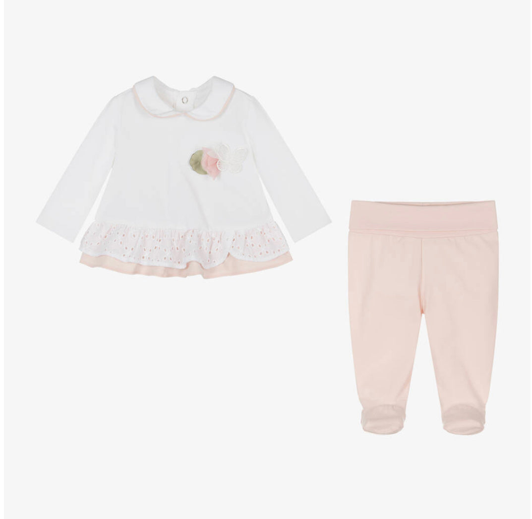 Mayoral Baby Girl Pink & Ivory 2 Piece