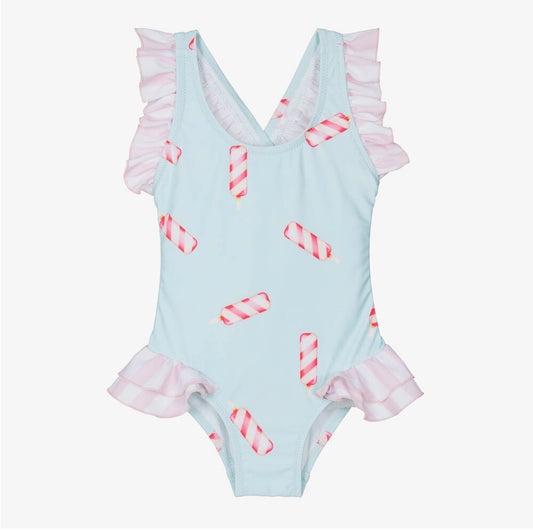 Phi Clothing Girls Blue & Pink Ice Lolly Swimsuit