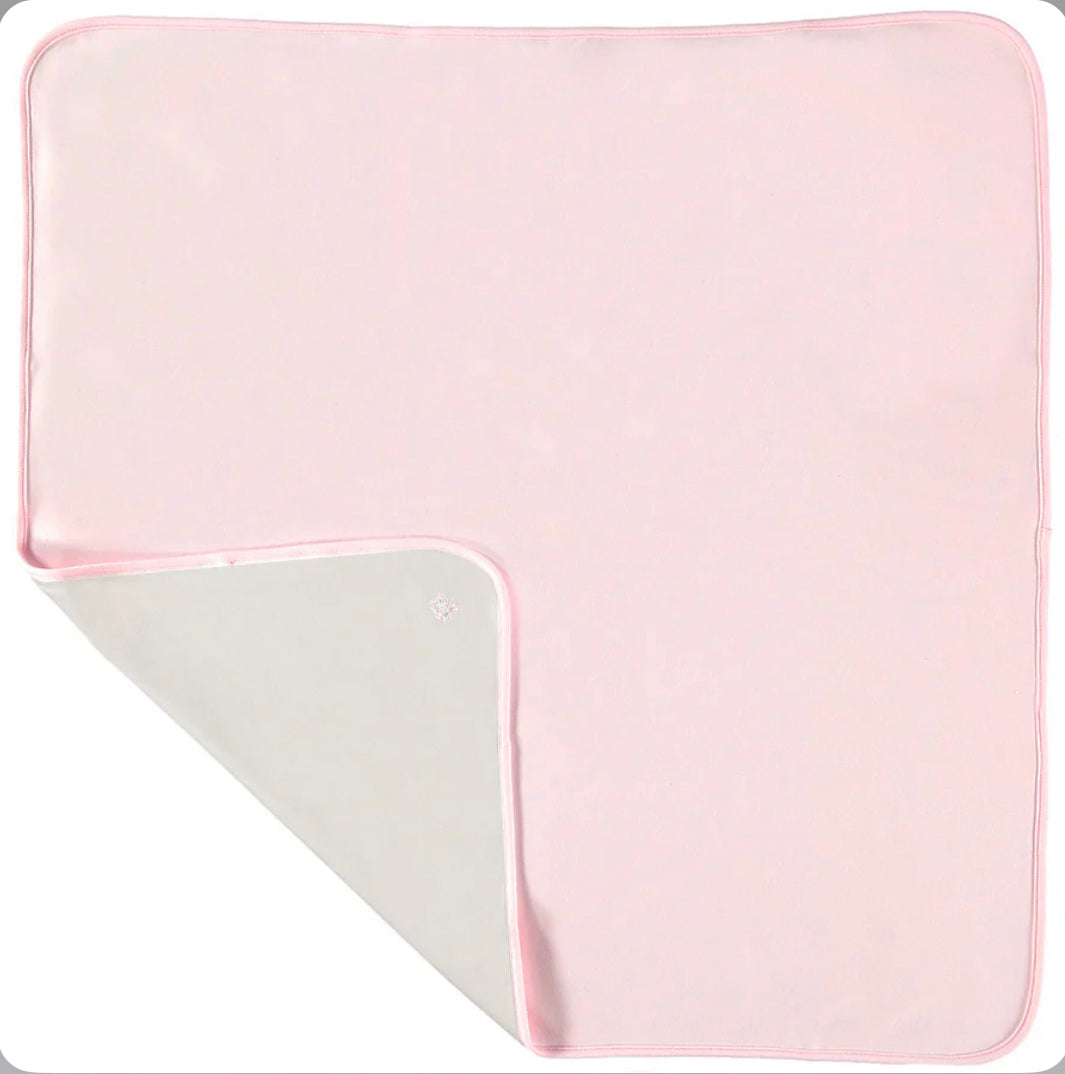 Emile et Rose Pink Cotton Interlock Baby Blanket 73cm