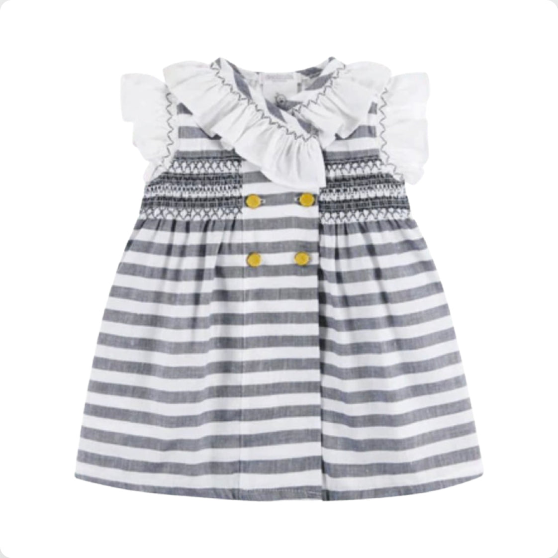 Deolinda Girls Navy & White Dress