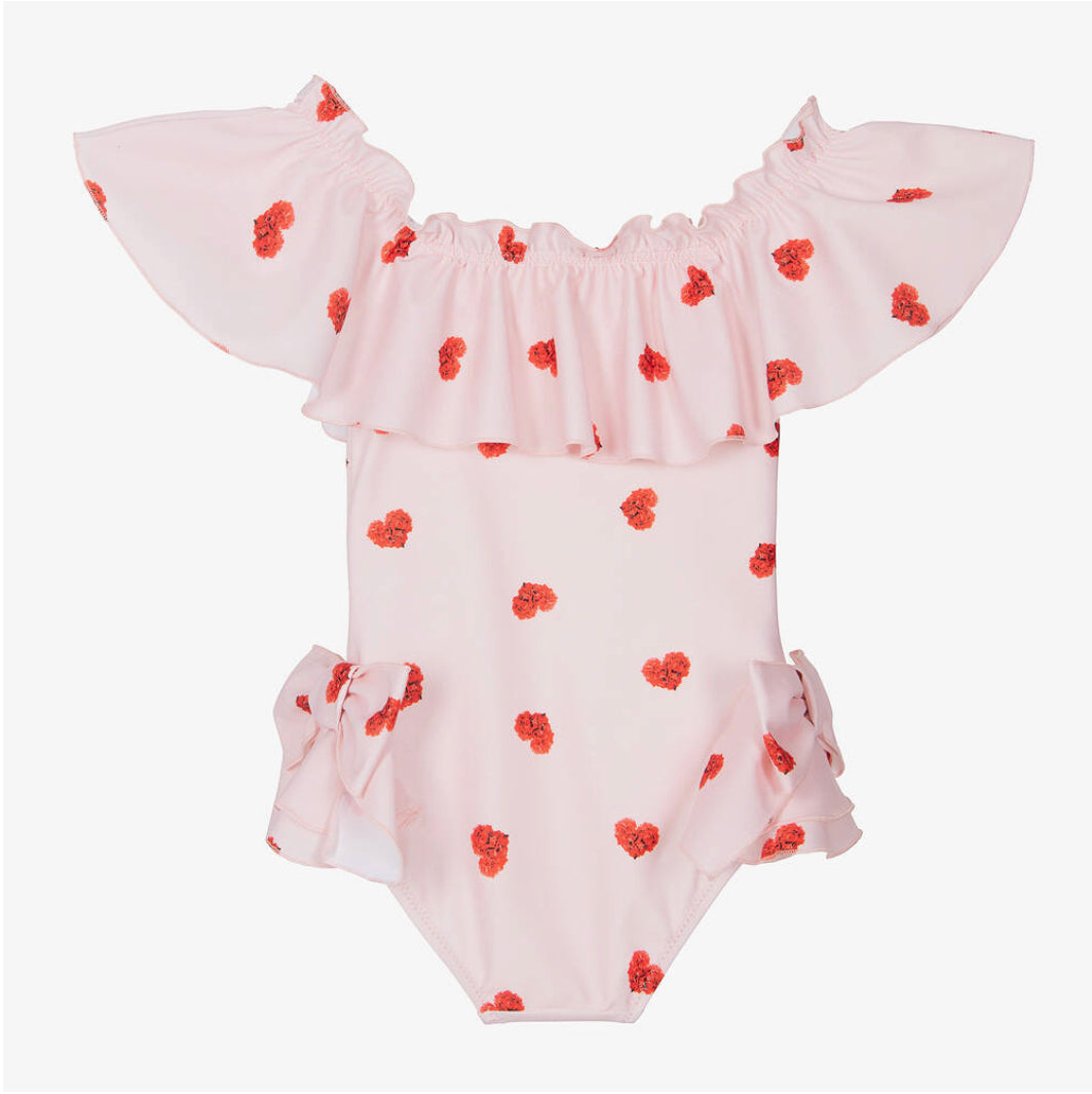 Phi Clothing Girls Pink Heart Swimsuit