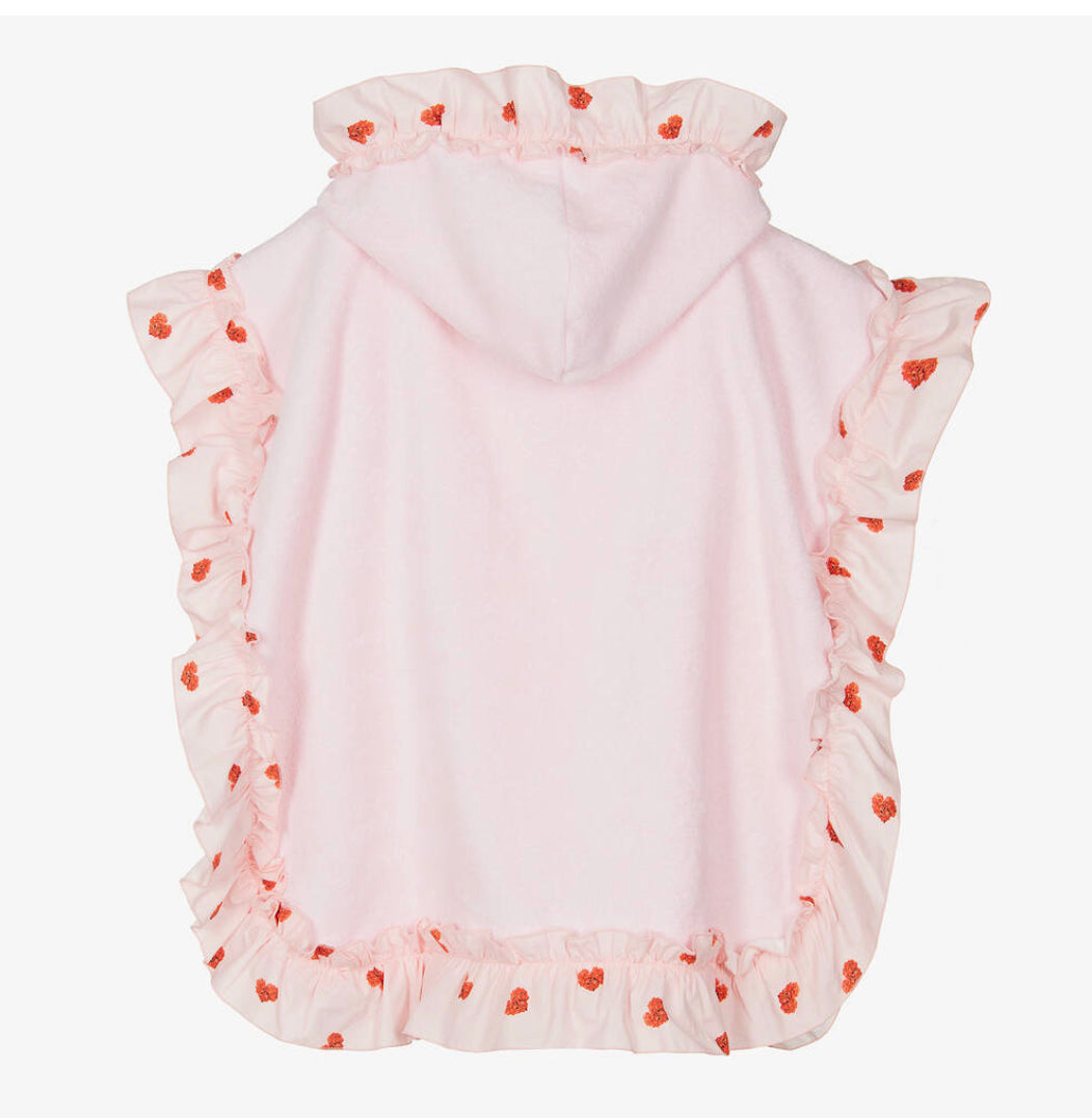Phi Clothing Girls Pink Heart Hooded Poncho Towel