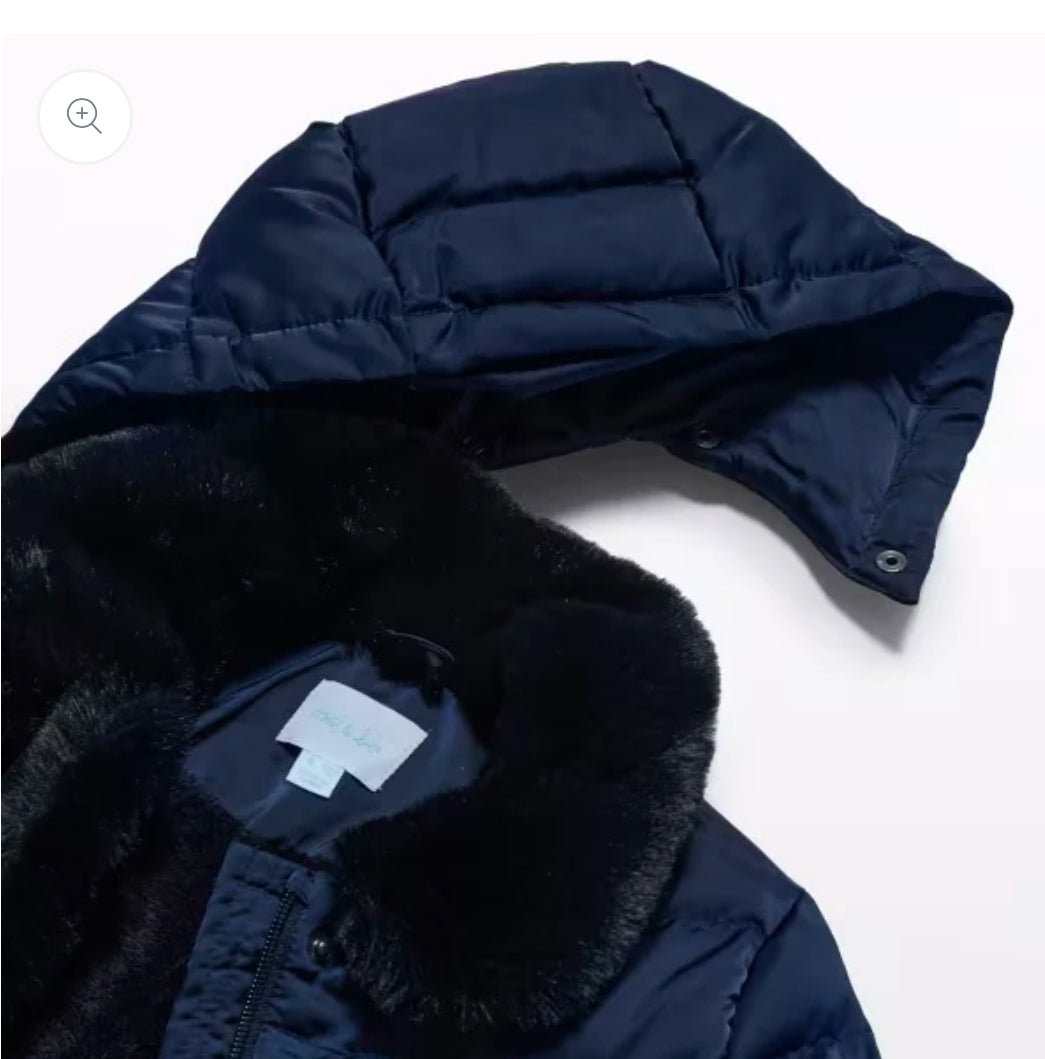Abel & Lula Girls Navy Hooded Coat