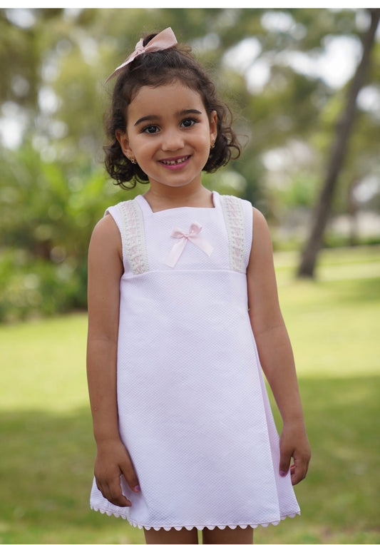 Lor Miral Girls Pink Cotton Dress