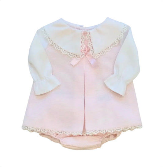 Lor Miral Girls Pink Cotton Dress