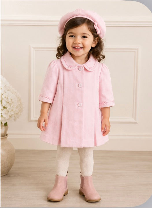 Pretty Originals Girls Pink Coat & Hat Set