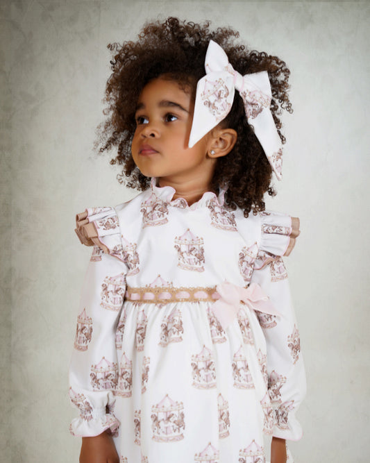 Babine Girls Pink Carousel Dress