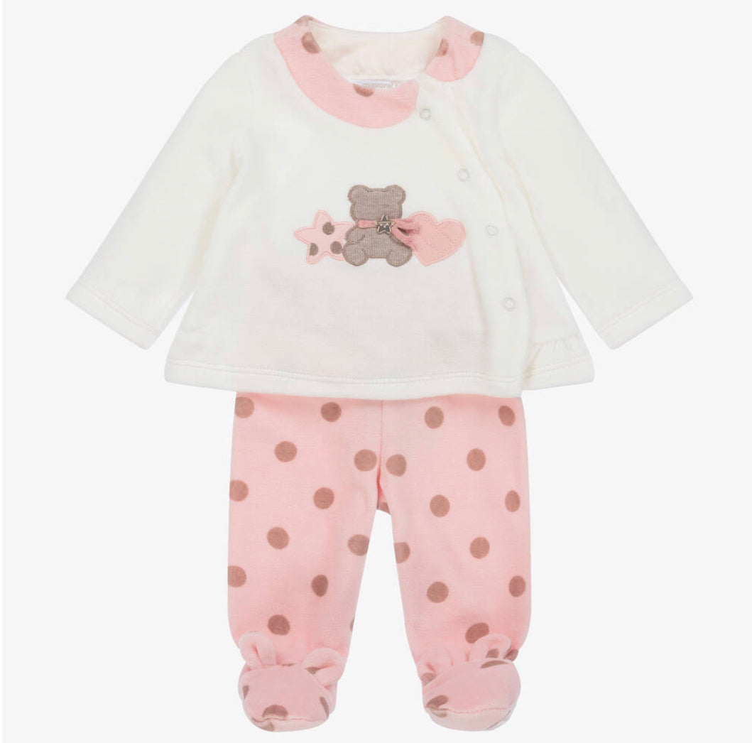 Mayoral Baby Girl Pink & Ivory Outfit