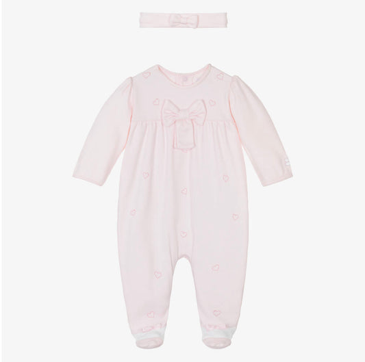 Emile et Rose Flavia Baby Girl Pink Babygrow & Headband