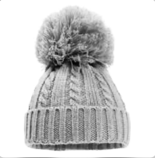 Softtouch Baby Grey Pom Pom Hat