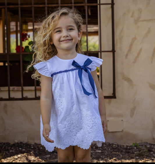 Rochy Girls White Cotton Dress