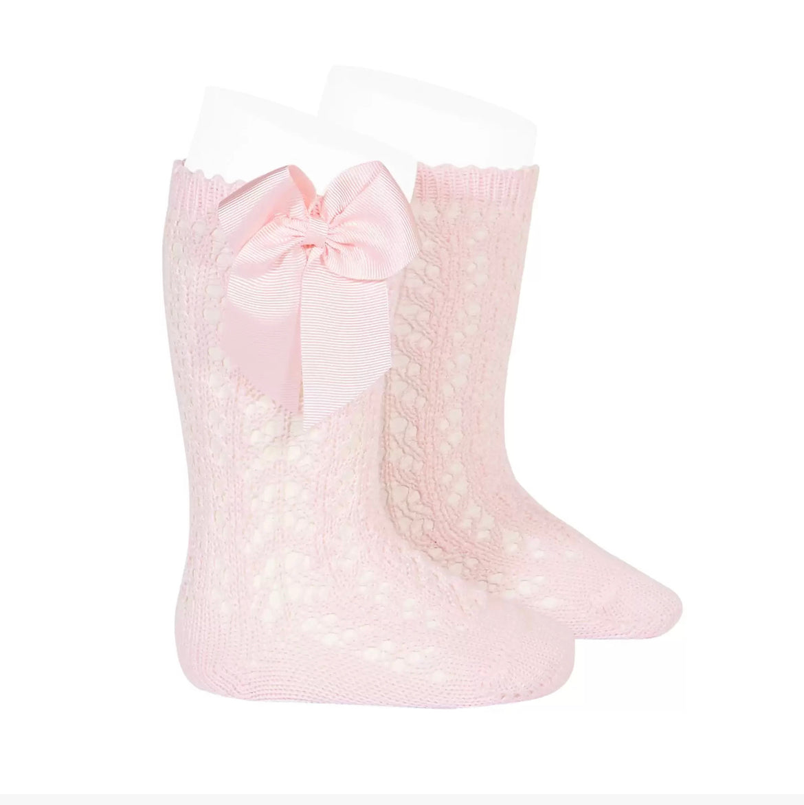 Meia Pata Girls Pink Perle Kneehigh Socks with Bow