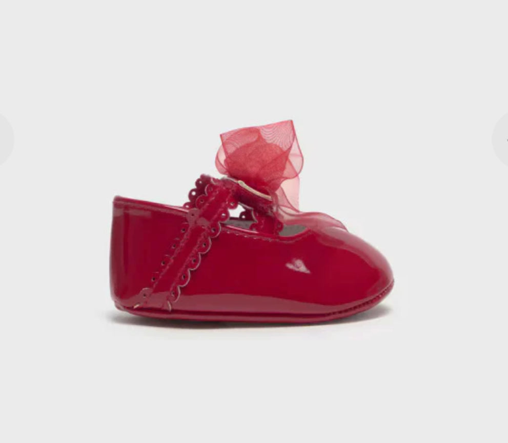 Mayoral Baby Girl Red Patent Pram Shoes