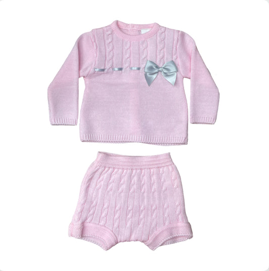 Baby Girl Pink Knit Outfit