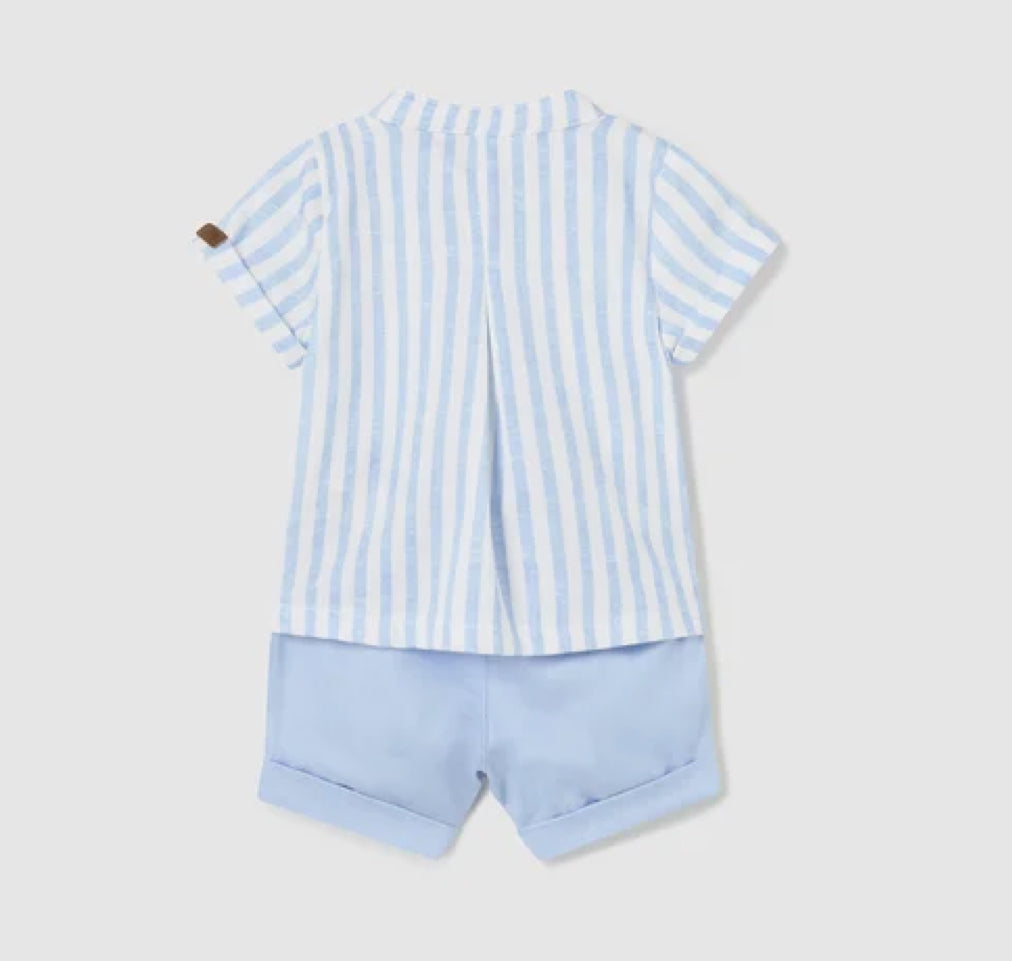 Mayoral Baby Boy Blue & White Stripe Shorts Set