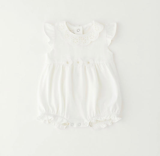 Minibanda Baby Girl Ivory Romper