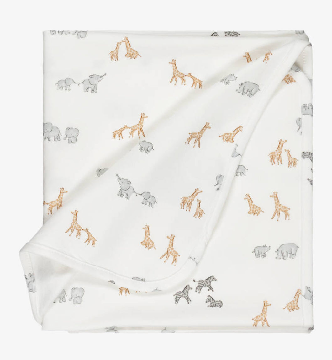 Mayoral Baby Ivory Safari Print Jersey Blanket