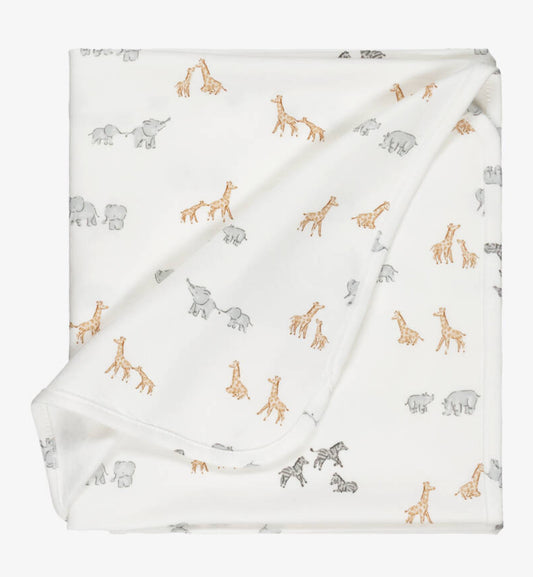 Mayoral Baby Ivory Safari Print Jersey Blanket