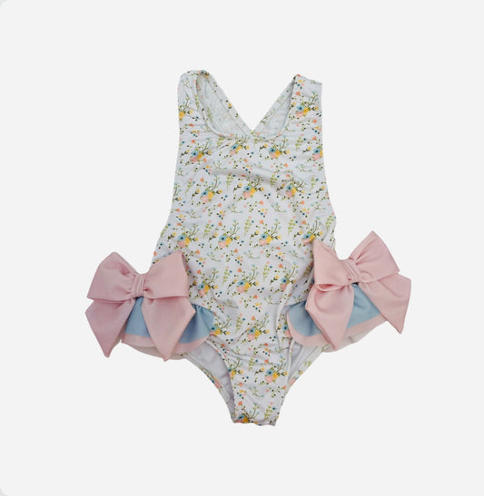 Meraki Girls Floral Print Swimming Costume