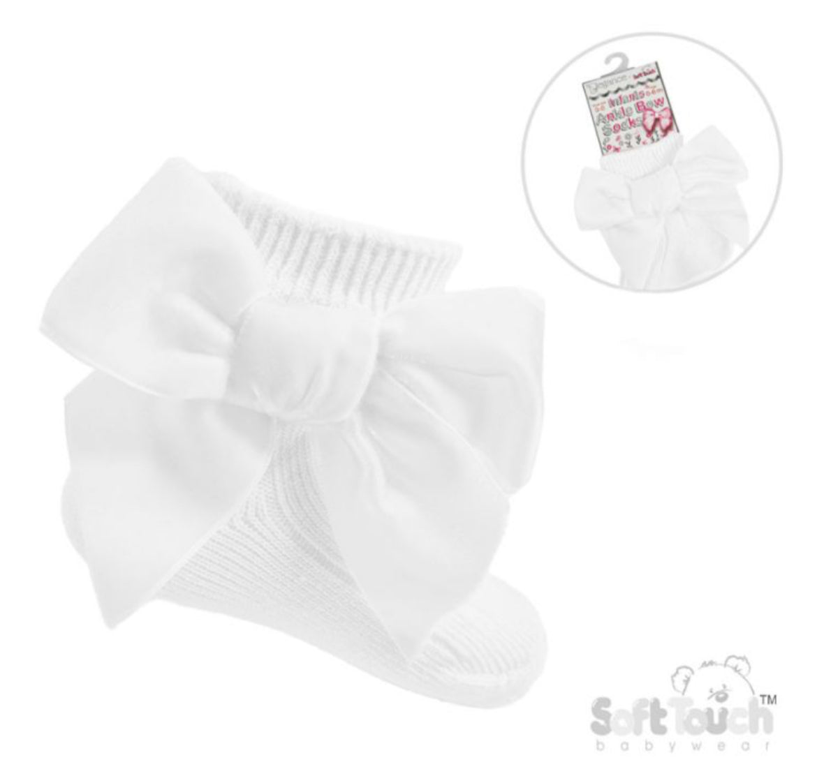 Baby Girl White Bow Ankle Socks