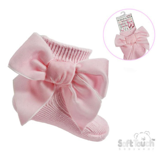 Baby Girl Pink Bow Ankle Socks