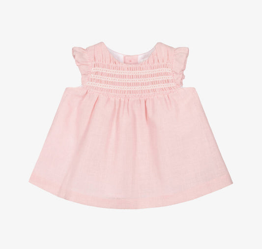 Mayoral Baby Girl Pink Smocked Cotton Dress