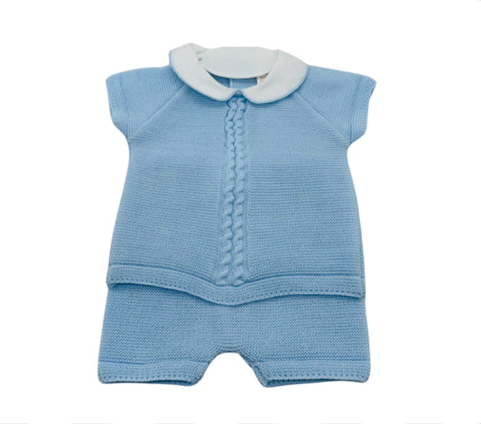 Baby Boy Blue Knit 2 Piece