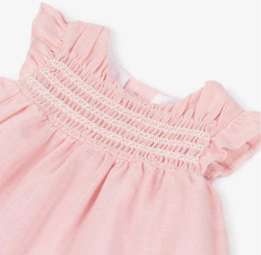 Mayoral Baby Girl Pink Smocked Cotton Dress