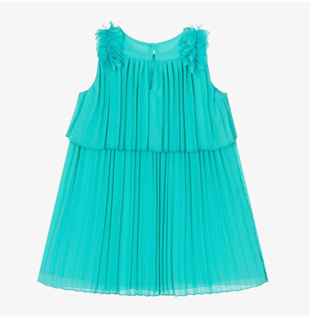Mayoral Girls Green Pleated Dress