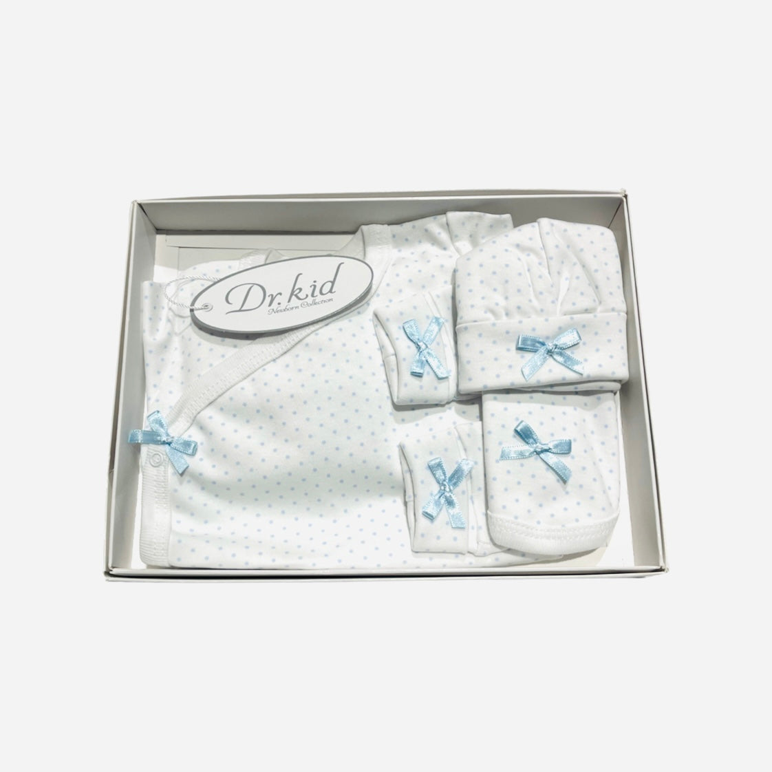 Dr.Kid Baby Boy White & Blue Cotton 5 Piece Set