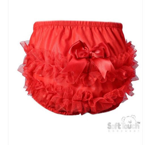 Baby Girl Red Lace Frilly Knickers