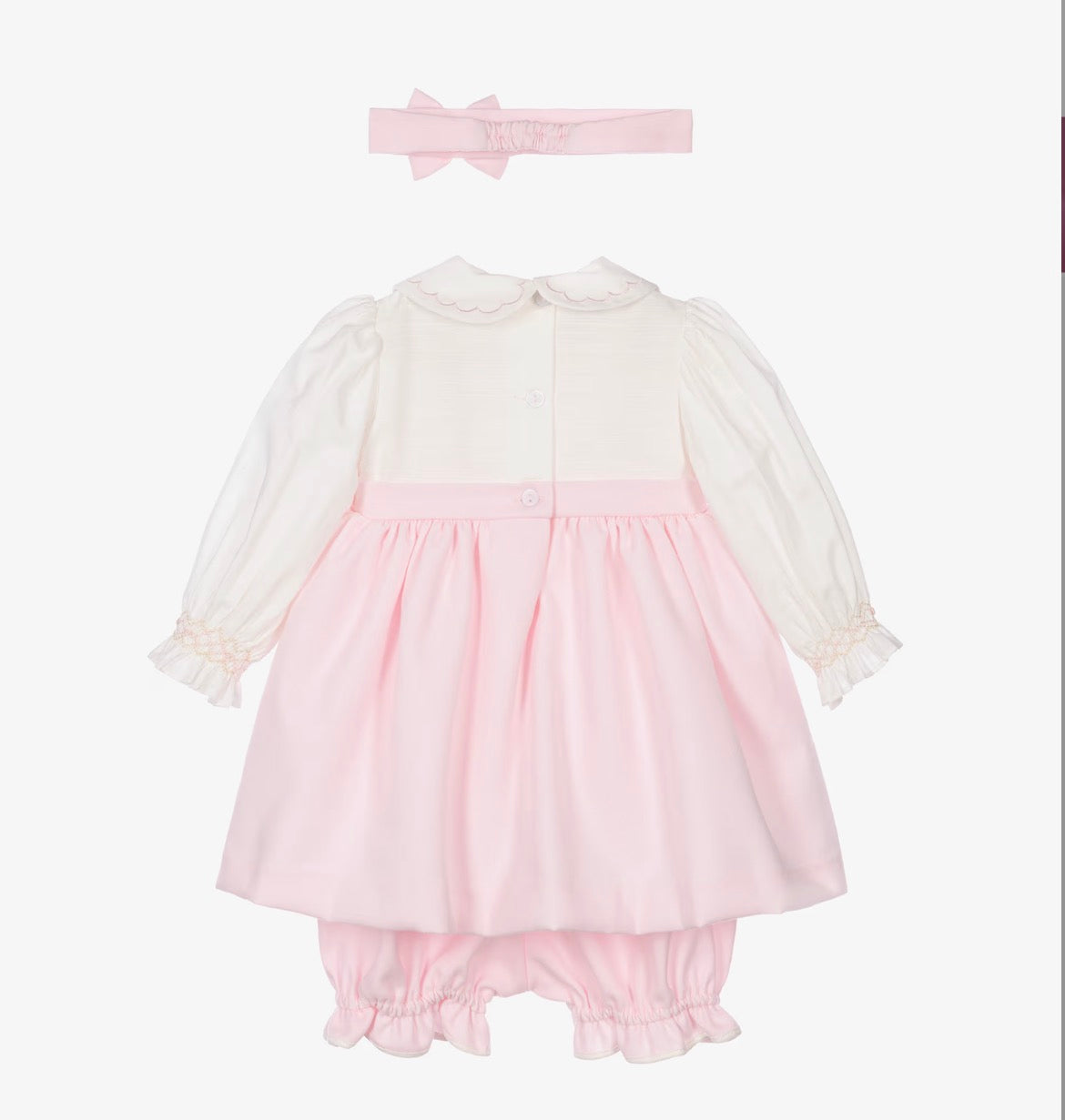 Pretty Originals Baby Girl Pink & Ivory Dress