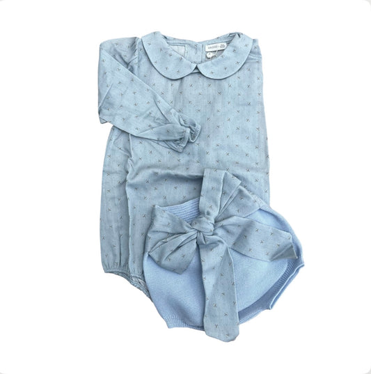 Wedoble Baby Girl Blue Floral 2 piece Set