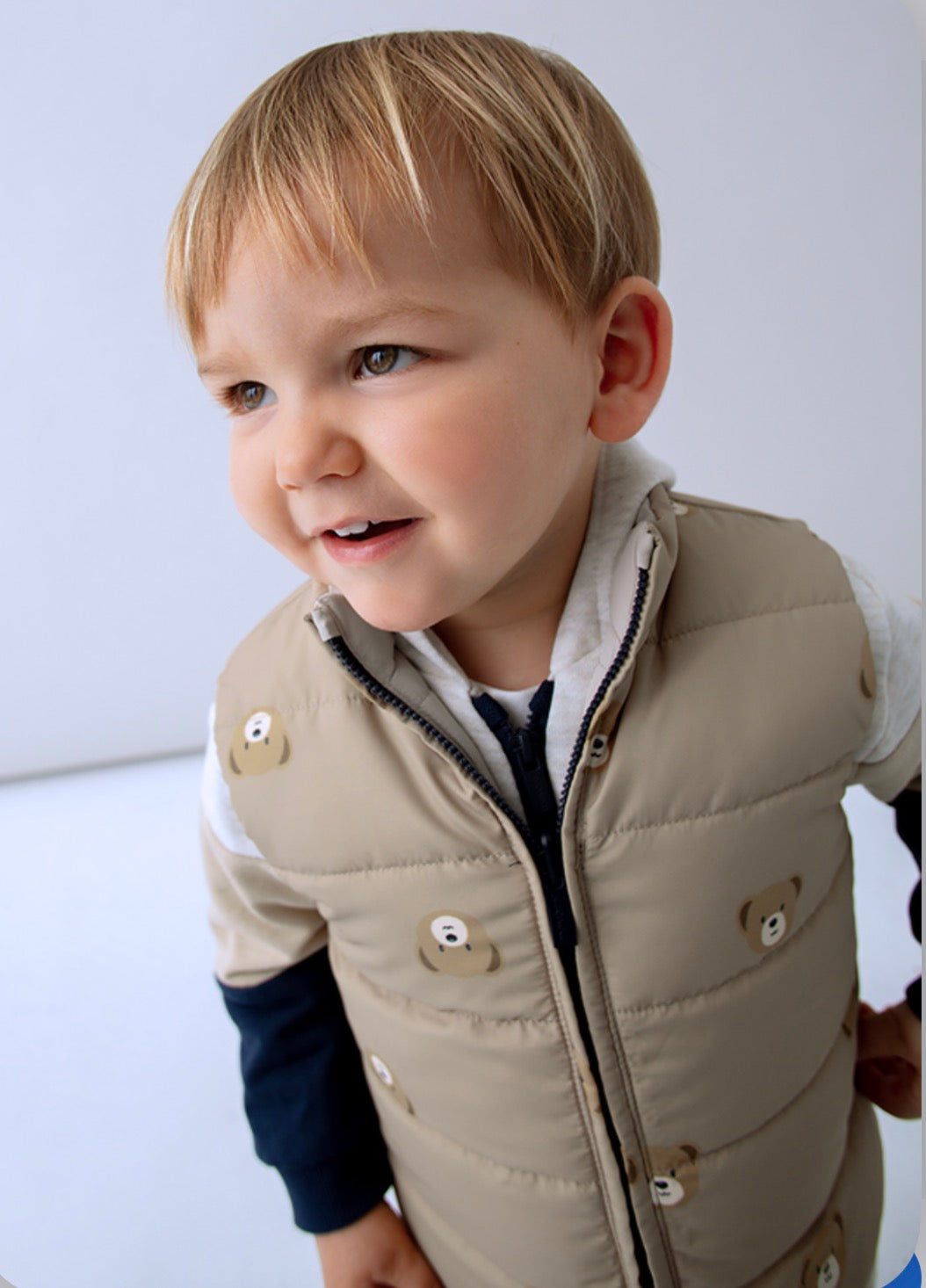 Mayoral Baby Boy Navy & Beige Reversible Gilet