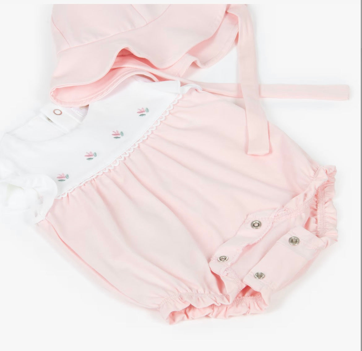Mayoral Baby Girl Pink Cotton Romper & Hat Set