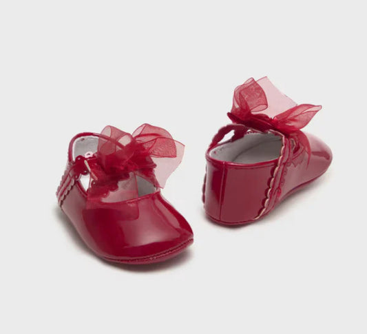 Mayoral Baby Girl Red Patent Pram Shoes