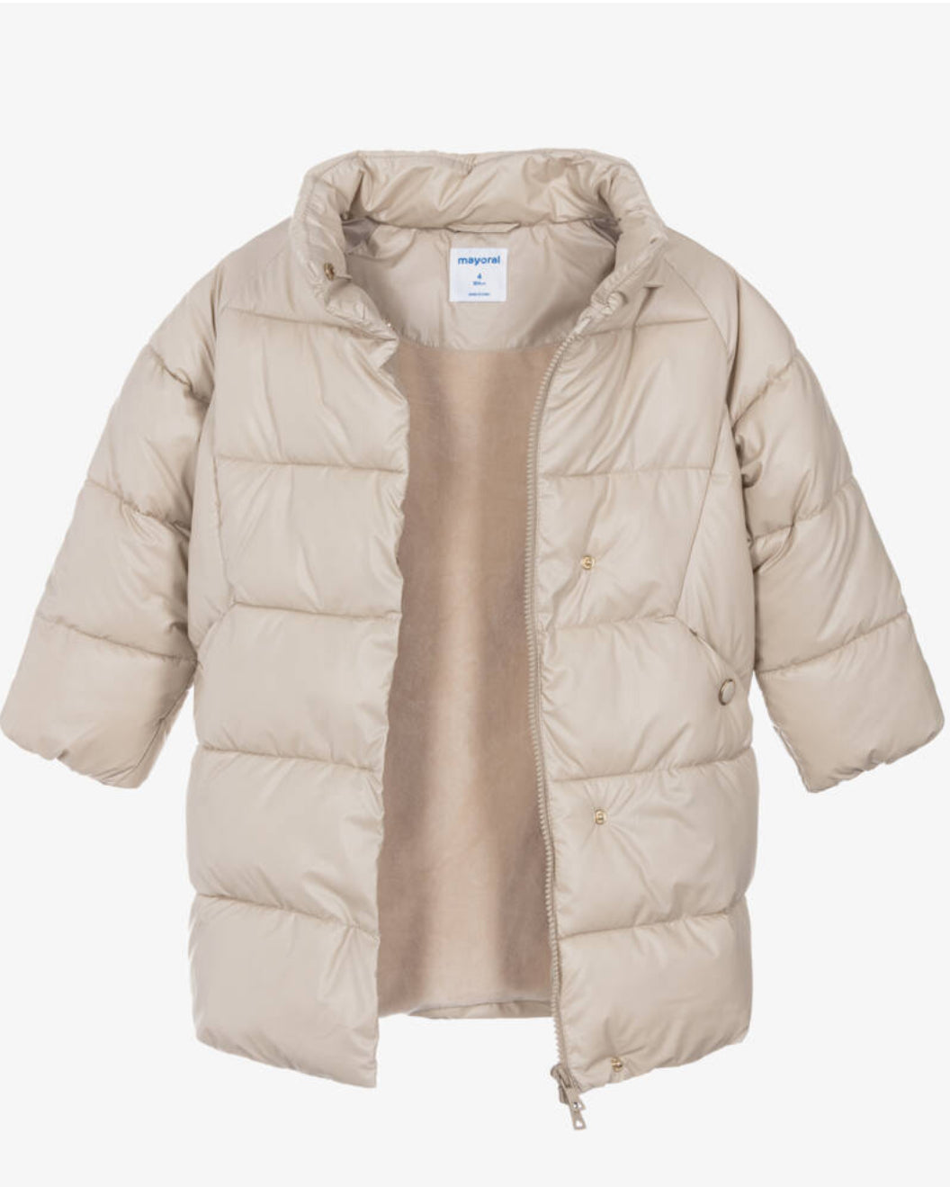 Mayoral Girls Beige Hooded Puffa Coat