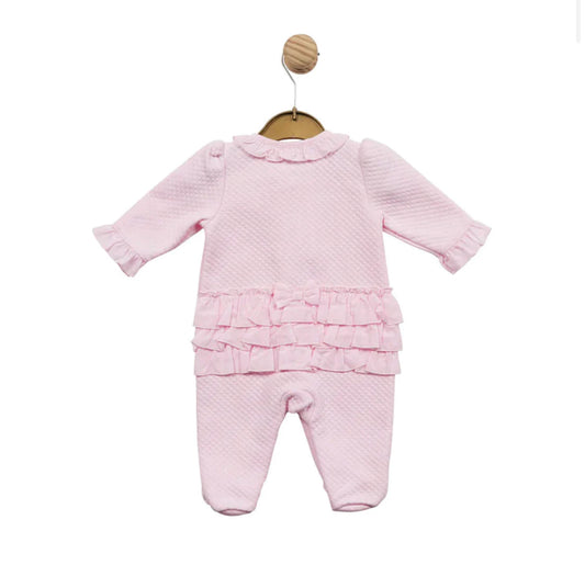 Mintini Baby Girl Pink Cotton Babygrow