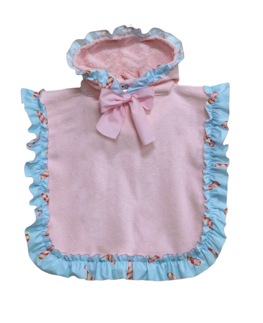 Phi Clothing Girls Pink Ice Lolly Hooded Poncho Towel