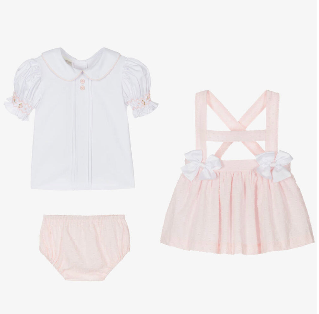 Pretty Originals Girls Pink Cotton Skirt Set